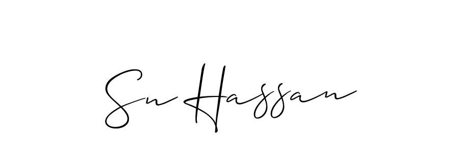 Also we have Sn Hassan name is the best signature style. Create professional handwritten signature collection using Allison_Script autograph style. Sn Hassan signature style 2 images and pictures png
