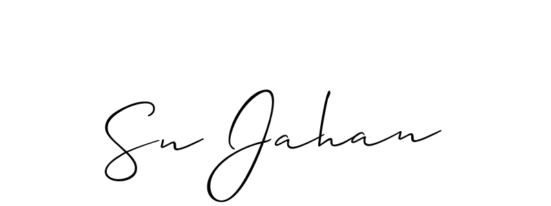 Use a signature maker to create a handwritten signature online. With this signature software, you can design (Allison_Script) your own signature for name Sn Jahan. Sn Jahan signature style 2 images and pictures png