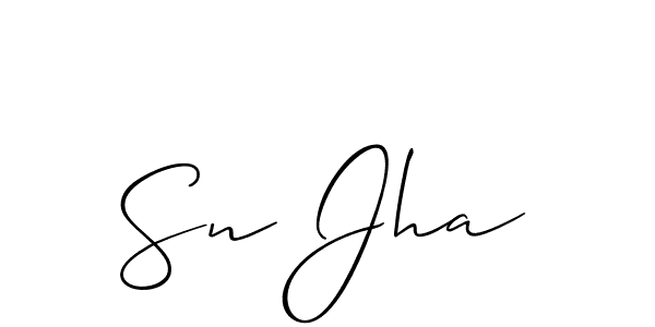 Create a beautiful signature design for name Sn Jha. With this signature (Allison_Script) fonts, you can make a handwritten signature for free. Sn Jha signature style 2 images and pictures png