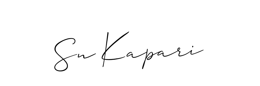 Use a signature maker to create a handwritten signature online. With this signature software, you can design (Allison_Script) your own signature for name Sn Kapari. Sn Kapari signature style 2 images and pictures png