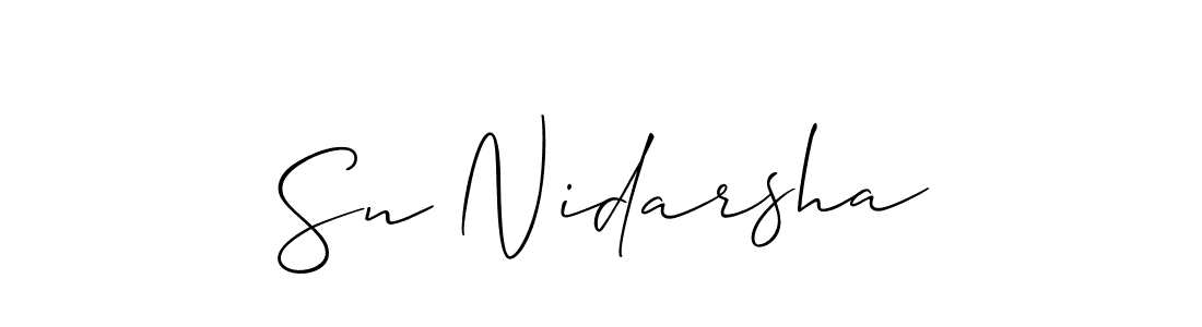 It looks lik you need a new signature style for name Sn Nidarsha. Design unique handwritten (Allison_Script) signature with our free signature maker in just a few clicks. Sn Nidarsha signature style 2 images and pictures png
