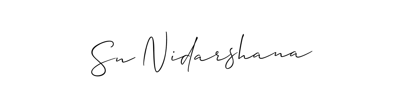 Use a signature maker to create a handwritten signature online. With this signature software, you can design (Allison_Script) your own signature for name Sn Nidarshana. Sn Nidarshana signature style 2 images and pictures png