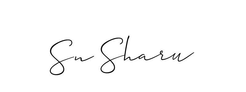 Also You can easily find your signature by using the search form. We will create Sn Sharu name handwritten signature images for you free of cost using Allison_Script sign style. Sn Sharu signature style 2 images and pictures png