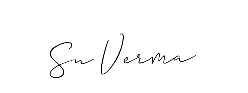 How to make Sn Verma signature? Allison_Script is a professional autograph style. Create handwritten signature for Sn Verma name. Sn Verma signature style 2 images and pictures png