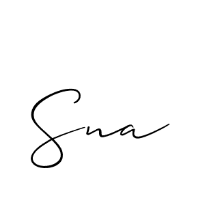 Design your own signature with our free online signature maker. With this signature software, you can create a handwritten (Allison_Script) signature for name Sna. Sna signature style 2 images and pictures png