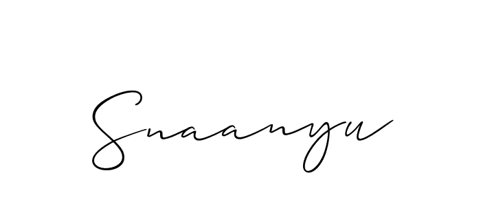 Also we have Snaanyu name is the best signature style. Create professional handwritten signature collection using Allison_Script autograph style. Snaanyu signature style 2 images and pictures png
