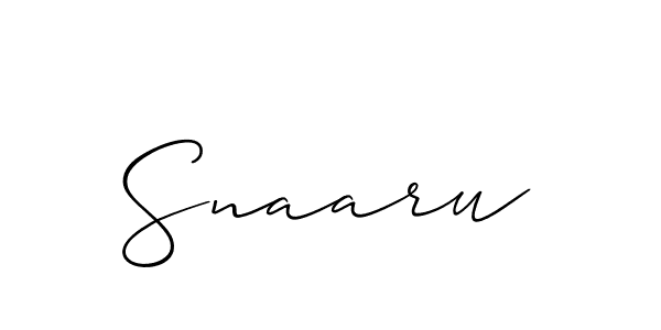 Use a signature maker to create a handwritten signature online. With this signature software, you can design (Allison_Script) your own signature for name Snaaru. Snaaru signature style 2 images and pictures png