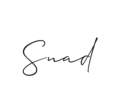 Design your own signature with our free online signature maker. With this signature software, you can create a handwritten (Allison_Script) signature for name Snad. Snad signature style 2 images and pictures png