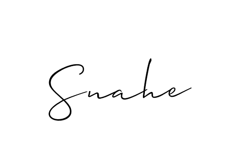 Allison_Script is a professional signature style that is perfect for those who want to add a touch of class to their signature. It is also a great choice for those who want to make their signature more unique. Get Snahe name to fancy signature for free. Snahe signature style 2 images and pictures png