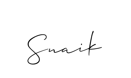 Make a beautiful signature design for name Snaik. With this signature (Allison_Script) style, you can create a handwritten signature for free. Snaik signature style 2 images and pictures png