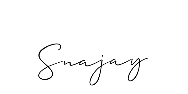 It looks lik you need a new signature style for name Snajay. Design unique handwritten (Allison_Script) signature with our free signature maker in just a few clicks. Snajay signature style 2 images and pictures png