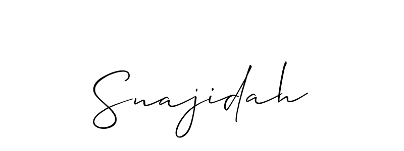 Snajidah stylish signature style. Best Handwritten Sign (Allison_Script) for my name. Handwritten Signature Collection Ideas for my name Snajidah. Snajidah signature style 2 images and pictures png
