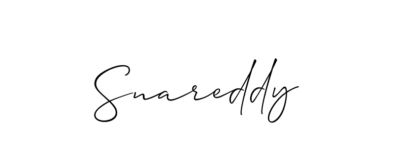 How to make Snareddy signature? Allison_Script is a professional autograph style. Create handwritten signature for Snareddy name. Snareddy signature style 2 images and pictures png