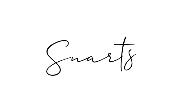 The best way (Allison_Script) to make a short signature is to pick only two or three words in your name. The name Snarts include a total of six letters. For converting this name. Snarts signature style 2 images and pictures png