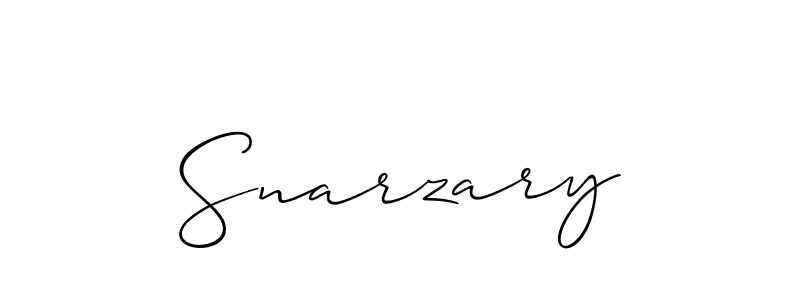 Make a beautiful signature design for name Snarzary. Use this online signature maker to create a handwritten signature for free. Snarzary signature style 2 images and pictures png