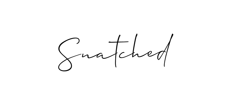 How to Draw Snatched signature style? Allison_Script is a latest design signature styles for name Snatched. Snatched signature style 2 images and pictures png