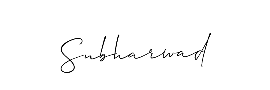 Create a beautiful signature design for name Snbharwad. With this signature (Allison_Script) fonts, you can make a handwritten signature for free. Snbharwad signature style 2 images and pictures png