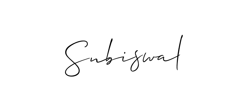 Use a signature maker to create a handwritten signature online. With this signature software, you can design (Allison_Script) your own signature for name Snbiswal. Snbiswal signature style 2 images and pictures png