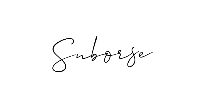 You should practise on your own different ways (Allison_Script) to write your name (Snborse) in signature. don't let someone else do it for you. Snborse signature style 2 images and pictures png