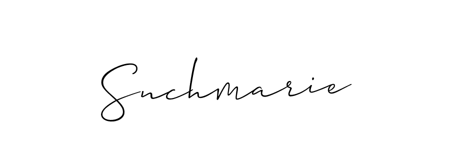 How to make Snchmarie name signature. Use Allison_Script style for creating short signs online. This is the latest handwritten sign. Snchmarie signature style 2 images and pictures png