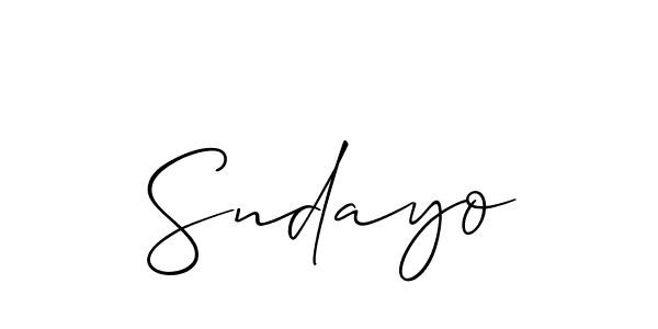 if you are searching for the best signature style for your name Sndayo. so please give up your signature search. here we have designed multiple signature styles  using Allison_Script. Sndayo signature style 2 images and pictures png