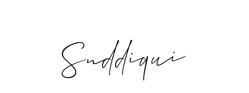How to make Snddiqui signature? Allison_Script is a professional autograph style. Create handwritten signature for Snddiqui name. Snddiqui signature style 2 images and pictures png