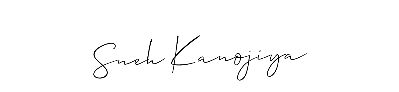 Make a beautiful signature design for name Sneh Kanojiya. With this signature (Allison_Script) style, you can create a handwritten signature for free. Sneh Kanojiya signature style 2 images and pictures png