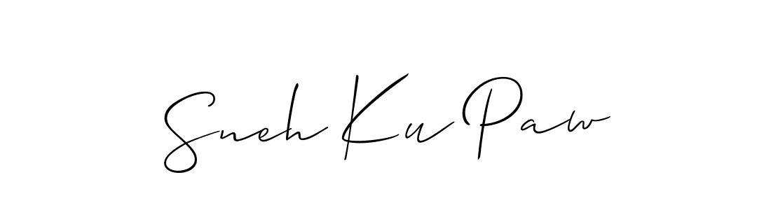 Make a beautiful signature design for name Sneh Ku Paw. With this signature (Allison_Script) style, you can create a handwritten signature for free. Sneh Ku Paw signature style 2 images and pictures png