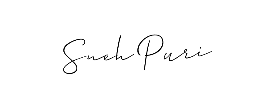 It looks lik you need a new signature style for name Sneh Puri. Design unique handwritten (Allison_Script) signature with our free signature maker in just a few clicks. Sneh Puri signature style 2 images and pictures png