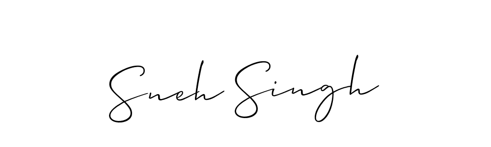 Design your own signature with our free online signature maker. With this signature software, you can create a handwritten (Allison_Script) signature for name Sneh Singh. Sneh Singh signature style 2 images and pictures png