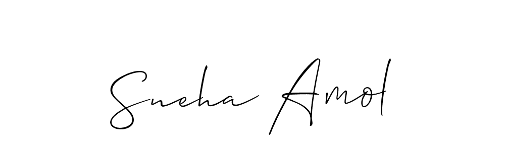 The best way (Allison_Script) to make a short signature is to pick only two or three words in your name. The name Sneha Amol include a total of six letters. For converting this name. Sneha Amol signature style 2 images and pictures png