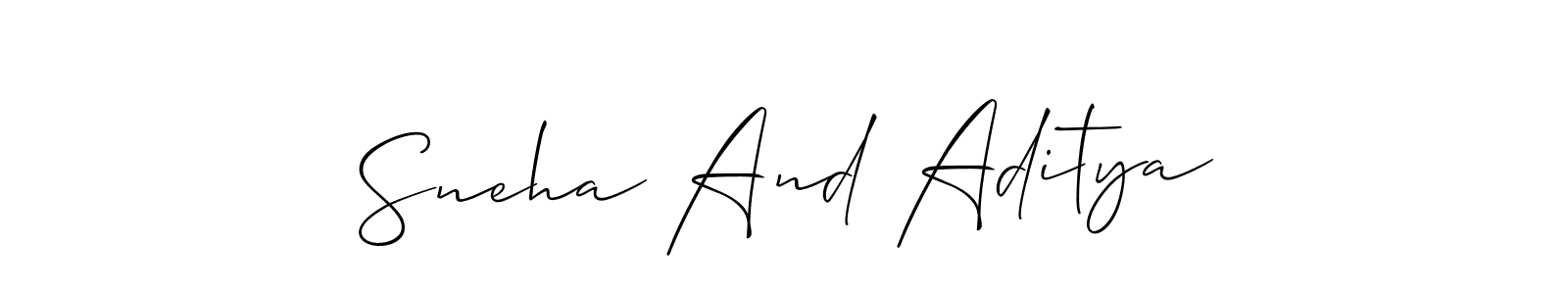 How to Draw Sneha And Aditya signature style? Allison_Script is a latest design signature styles for name Sneha And Aditya. Sneha And Aditya signature style 2 images and pictures png