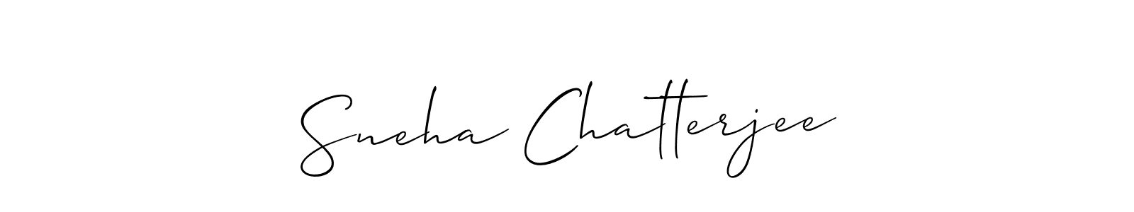 Create a beautiful signature design for name Sneha Chatterjee. With this signature (Allison_Script) fonts, you can make a handwritten signature for free. Sneha Chatterjee signature style 2 images and pictures png