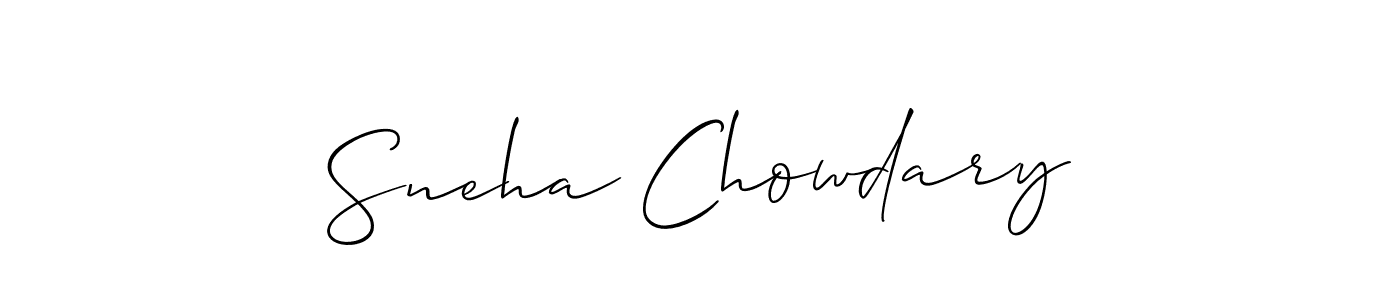 Use a signature maker to create a handwritten signature online. With this signature software, you can design (Allison_Script) your own signature for name Sneha Chowdary. Sneha Chowdary signature style 2 images and pictures png