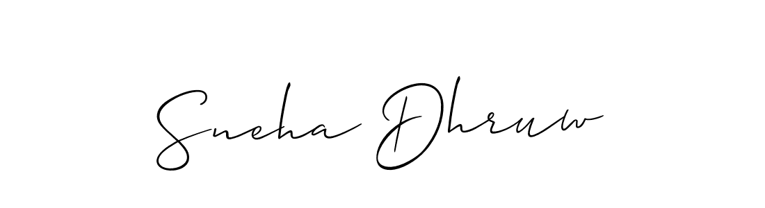 How to make Sneha Dhruw name signature. Use Allison_Script style for creating short signs online. This is the latest handwritten sign. Sneha Dhruw signature style 2 images and pictures png