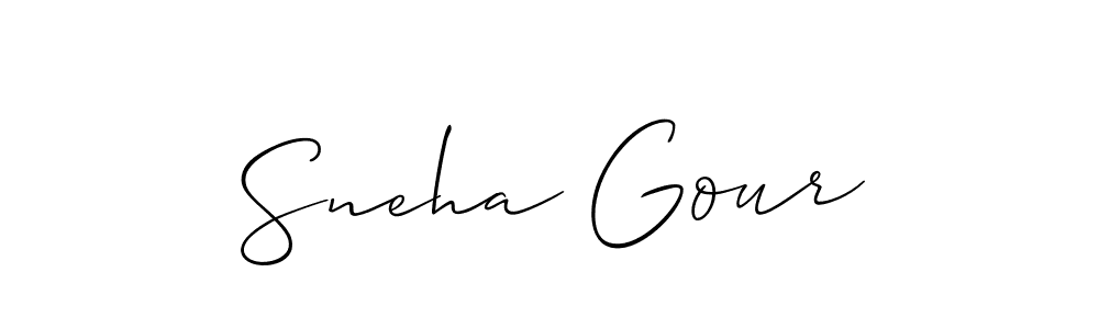 How to make Sneha Gour signature? Allison_Script is a professional autograph style. Create handwritten signature for Sneha Gour name. Sneha Gour signature style 2 images and pictures png
