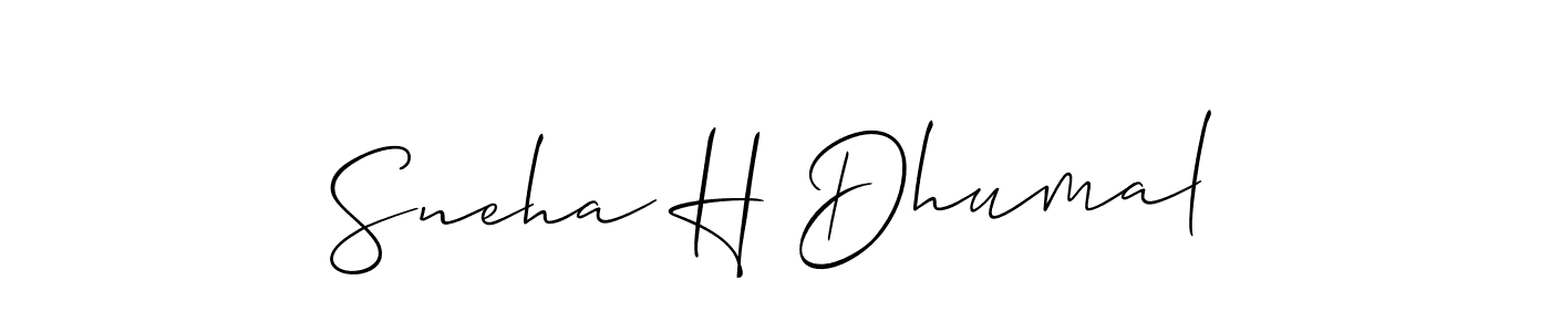 Design your own signature with our free online signature maker. With this signature software, you can create a handwritten (Allison_Script) signature for name Sneha H Dhumal. Sneha H Dhumal signature style 2 images and pictures png