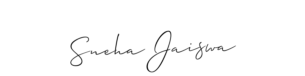 You should practise on your own different ways (Allison_Script) to write your name (Sneha Jaiswa) in signature. don't let someone else do it for you. Sneha Jaiswa signature style 2 images and pictures png