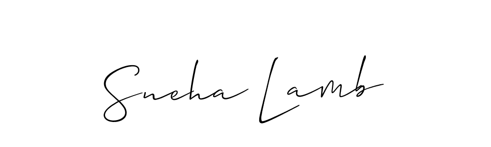 How to make Sneha Lamb signature? Allison_Script is a professional autograph style. Create handwritten signature for Sneha Lamb name. Sneha Lamb signature style 2 images and pictures png