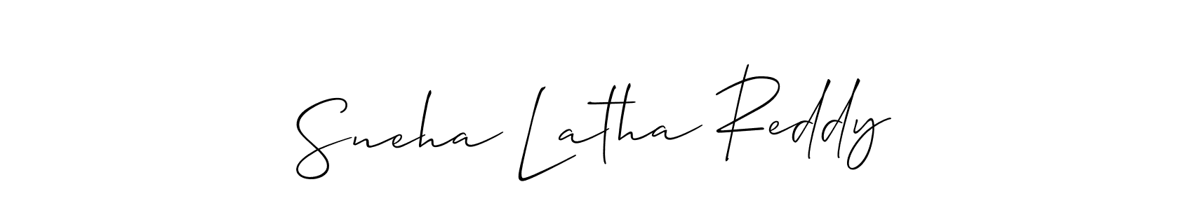 Allison_Script is a professional signature style that is perfect for those who want to add a touch of class to their signature. It is also a great choice for those who want to make their signature more unique. Get Sneha Latha Reddy name to fancy signature for free. Sneha Latha Reddy signature style 2 images and pictures png