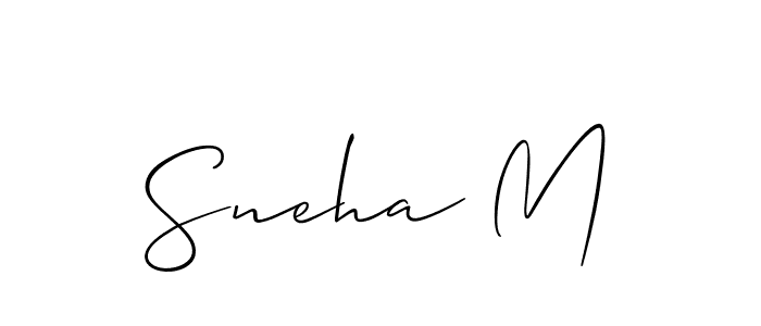 Sneha M stylish signature style. Best Handwritten Sign (Allison_Script) for my name. Handwritten Signature Collection Ideas for my name Sneha M. Sneha M signature style 2 images and pictures png