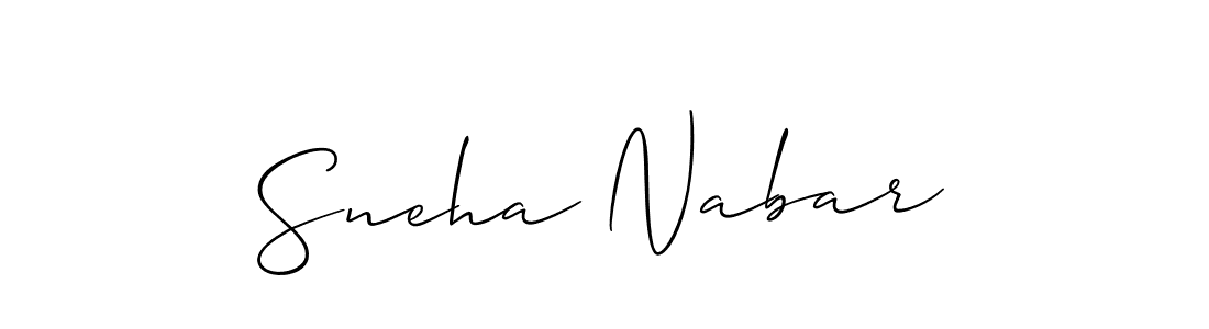 How to make Sneha Nabar name signature. Use Allison_Script style for creating short signs online. This is the latest handwritten sign. Sneha Nabar signature style 2 images and pictures png