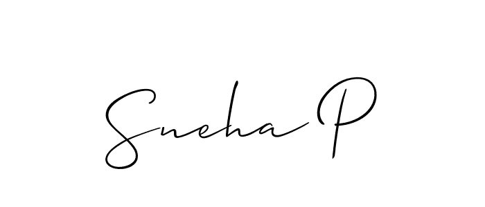 Make a beautiful signature design for name Sneha P. With this signature (Allison_Script) style, you can create a handwritten signature for free. Sneha P signature style 2 images and pictures png