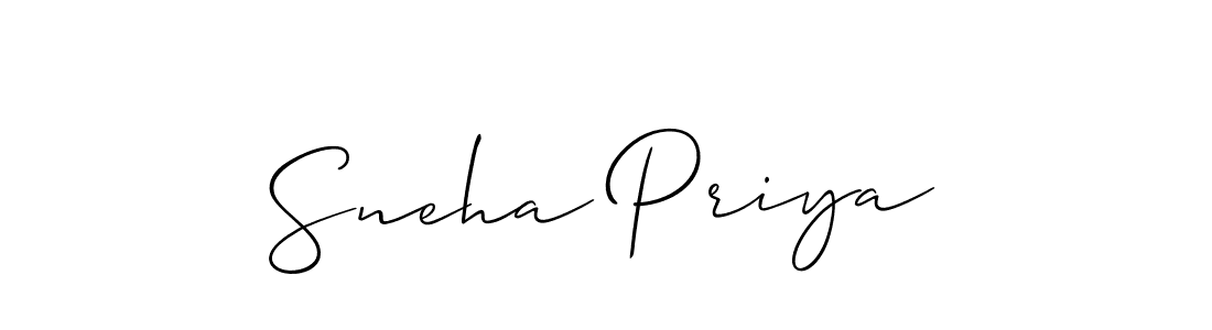 How to make Sneha Priya signature? Allison_Script is a professional autograph style. Create handwritten signature for Sneha Priya name. Sneha Priya signature style 2 images and pictures png