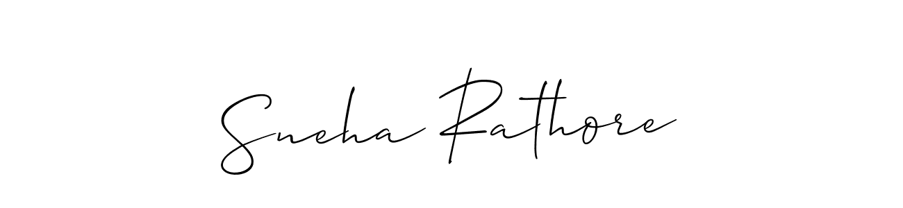 You should practise on your own different ways (Allison_Script) to write your name (Sneha Rathore) in signature. don't let someone else do it for you. Sneha Rathore signature style 2 images and pictures png