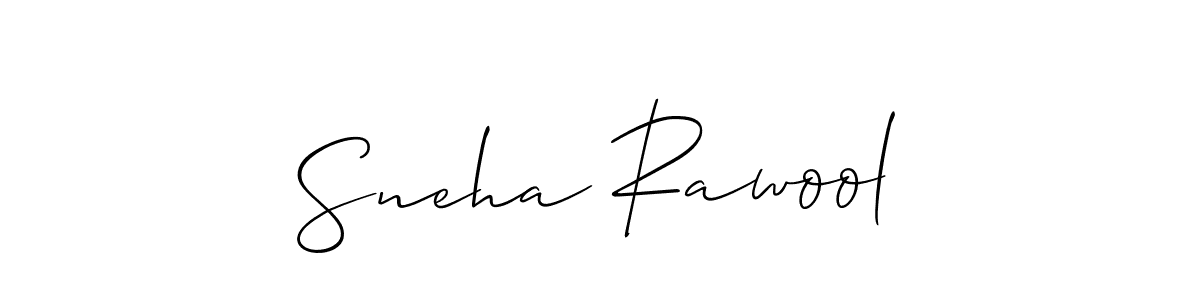 The best way (Allison_Script) to make a short signature is to pick only two or three words in your name. The name Sneha Rawool include a total of six letters. For converting this name. Sneha Rawool signature style 2 images and pictures png