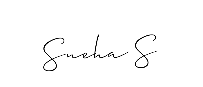 It looks lik you need a new signature style for name Sneha S. Design unique handwritten (Allison_Script) signature with our free signature maker in just a few clicks. Sneha S signature style 2 images and pictures png