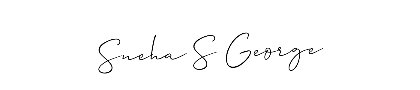 How to make Sneha S George signature? Allison_Script is a professional autograph style. Create handwritten signature for Sneha S George name. Sneha S George signature style 2 images and pictures png