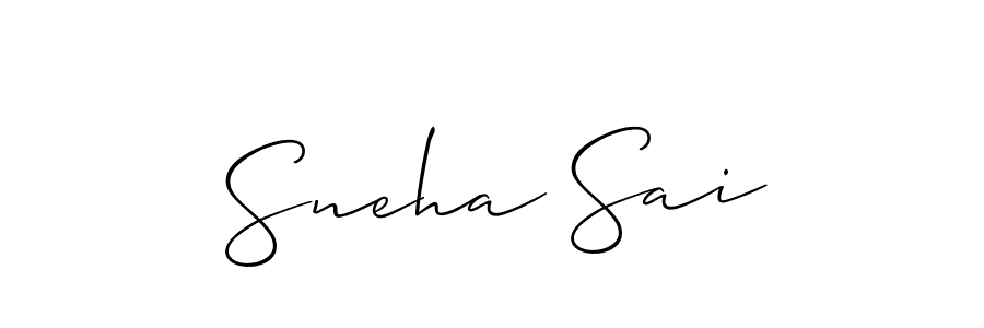 You should practise on your own different ways (Allison_Script) to write your name (Sneha Sai) in signature. don't let someone else do it for you. Sneha Sai signature style 2 images and pictures png