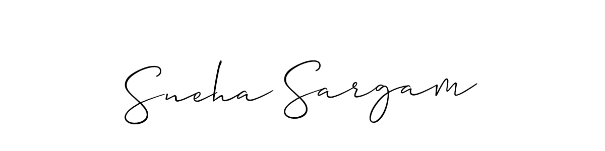 You should practise on your own different ways (Allison_Script) to write your name (Sneha Sargam) in signature. don't let someone else do it for you. Sneha Sargam signature style 2 images and pictures png